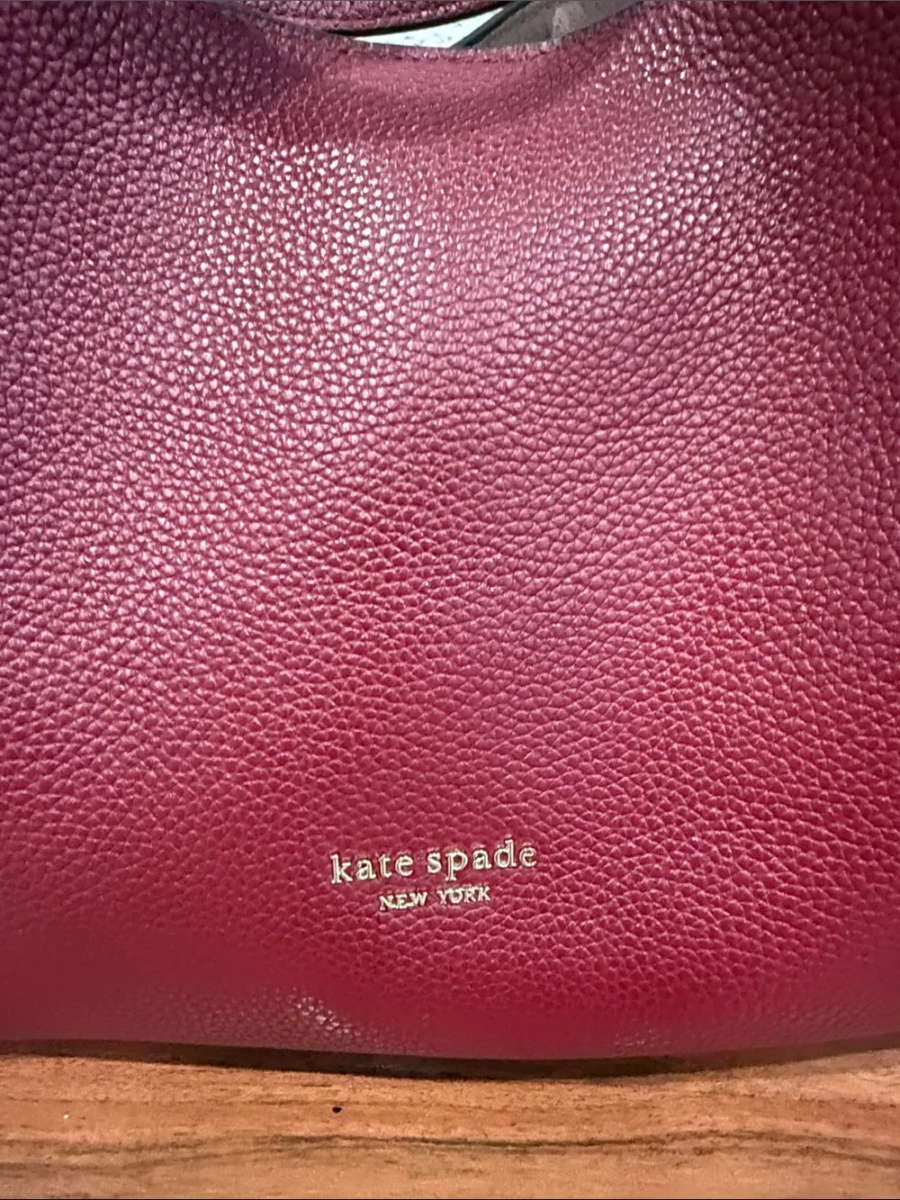 kate spade knott Burgundy red Pebbled Leather Shoulder Bag